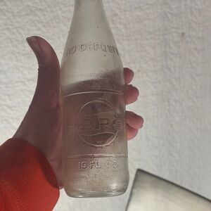 Pepsi Embossed Clear Glass Bottle